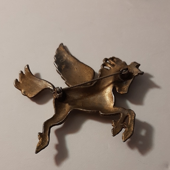 20th C. Vintage Large Gold Pegasus Brooch - Picture 2 of 7